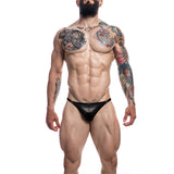 C4M Brazilian Brief Black Leatherette