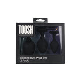 toosh-silicone-butt-plug-black-set-of-3-clear-stone