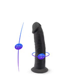 SilexD 6 inch Realistic Silicone Dual Density Dildo with Suction Cup Black