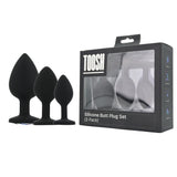 toosh-silicone-butt-plug-black-set-of-3-clear-stone