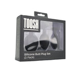 toosh-silicone-butt-plug-black-set-of-3-clear-stone